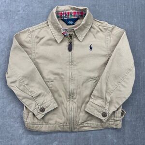 Polo Ralph Lauren Kids 4T Khaki Harrington Jacket Plaid Lined Zip Front